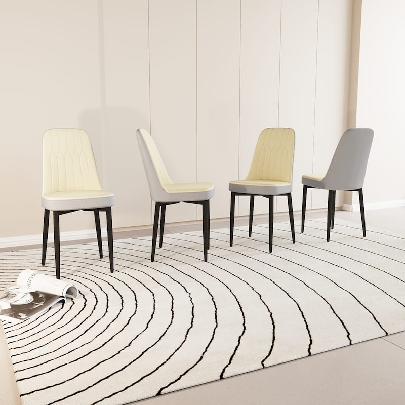 4PCS PU Thick Soft Cushions Dining Chairs