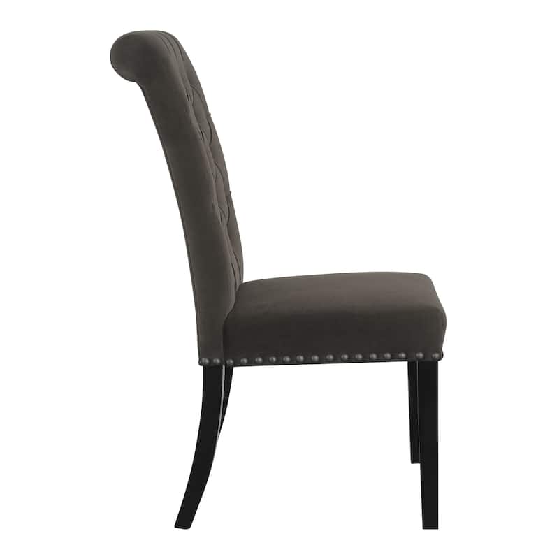 Nantucket Upholstered Tufted Side Chairs with Nailhead Trim (Set of 2)