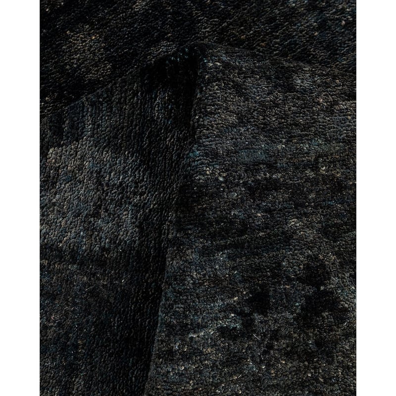 Overton Hand Knotted Wool Vintage Inspired Modern Contemporary Overdyed Brown Runner Rug - 2' 6" x 19' 5"