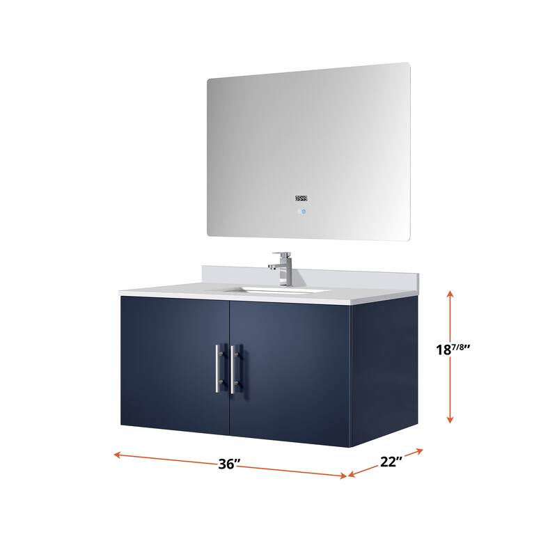Geneva Bath Vanity with Cultured Marble Top, Sink, Faucet & Mirror