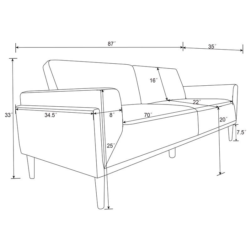 Rilynn Contemporary Upholstered Track Arm Sofa Set