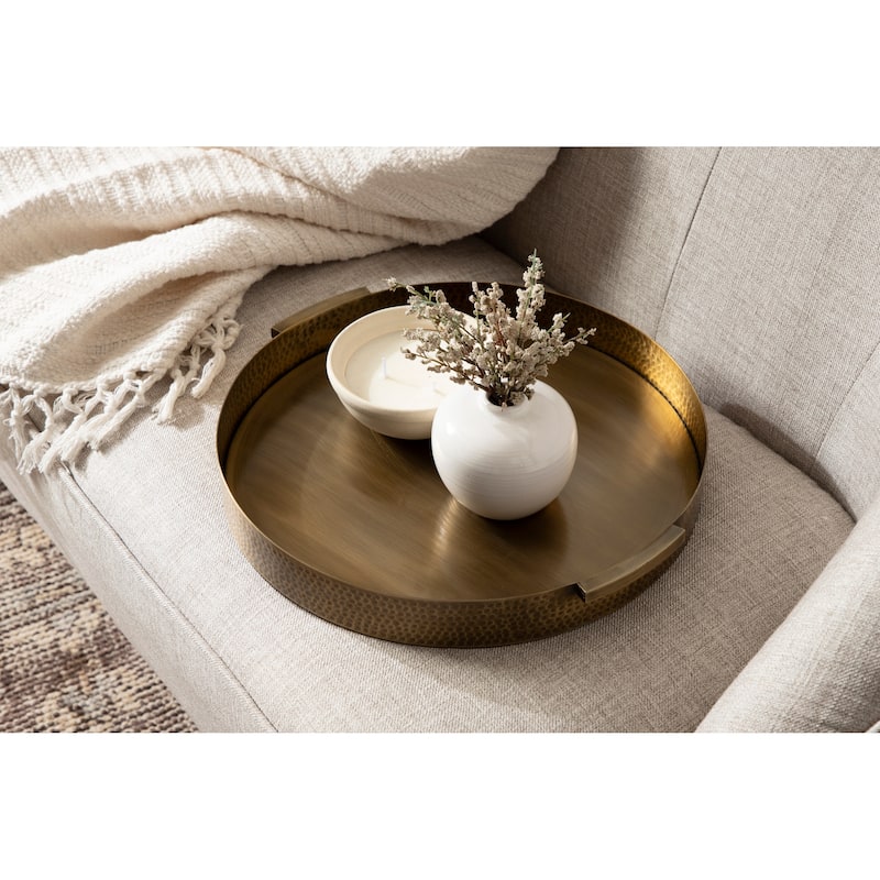 Kate and Laurel Samana Round Metal Tray