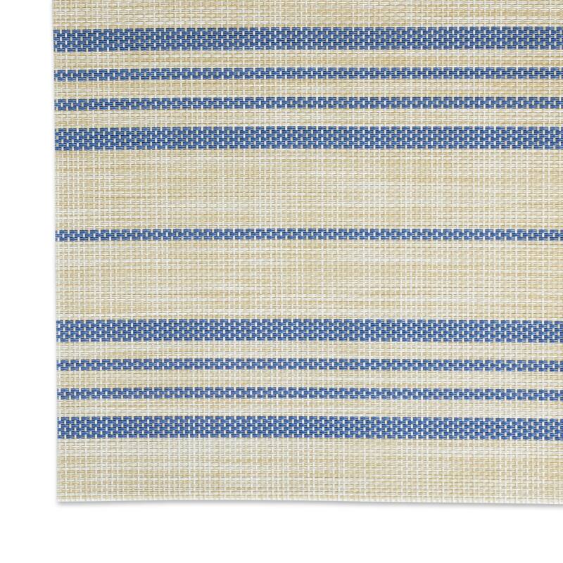 DII French Blue Farmhouse Stripe PVC Woven Placemat