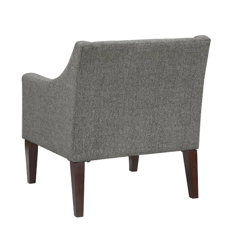 Ginna Accent Armchair, Button Tufted Dark Gray Polyester, Brown Legs