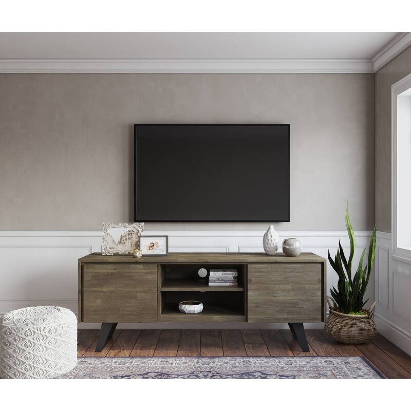WYNDENHALL Mitchell WOOD Modern Industrial TV Media Stand For TVs