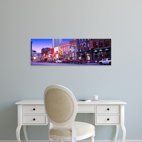 Easy Art Prints Panoramic Images's 'Street scene at dusk, Nashville, Tennessee, USA' Premium Canvas Art