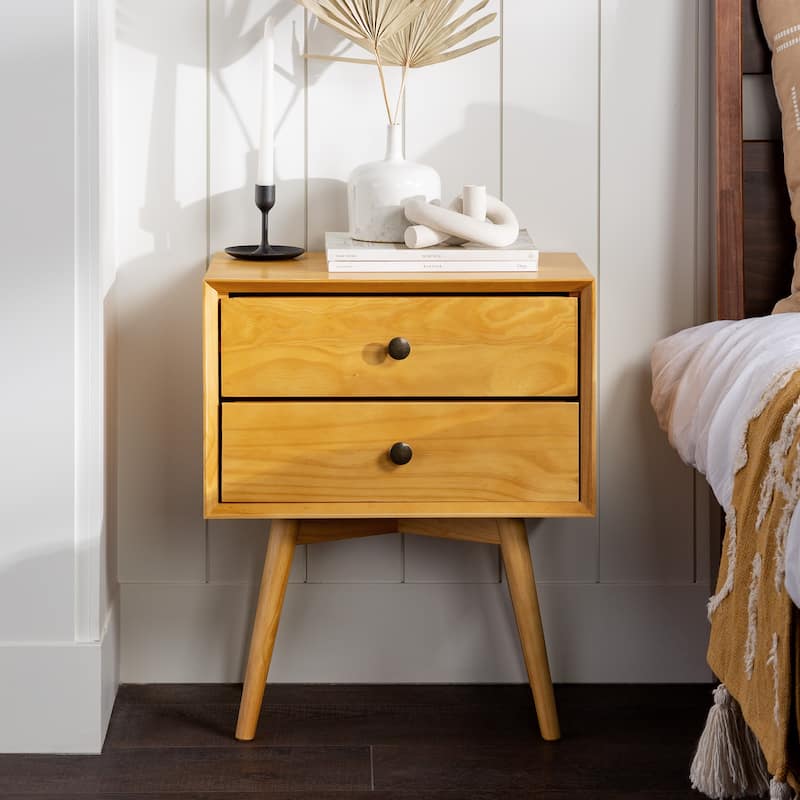 Middlebrook Mid-Century Modern Solid Wood 2-Drawer Nightstand