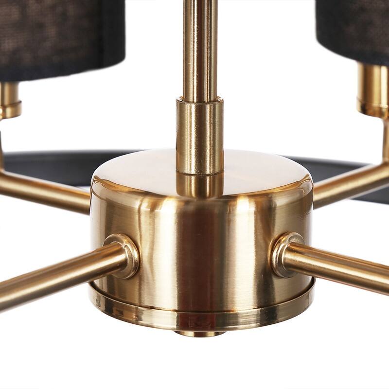 Evaie Mid-century Modern 4-light Semi-flush Mount Lights with Fabric Shade - D12.5'' x H15.5''