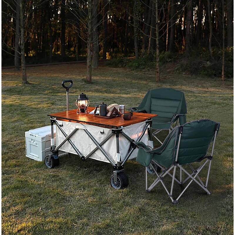 Camping Chair, Padded Camping Chair Cushioned Extra Wide, Cup Holder, and Carry Bag