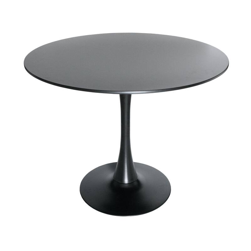 5-Piece Dining Set with 35" Round MDF Table and 4 ABS Plastic Side Chair in Chrome