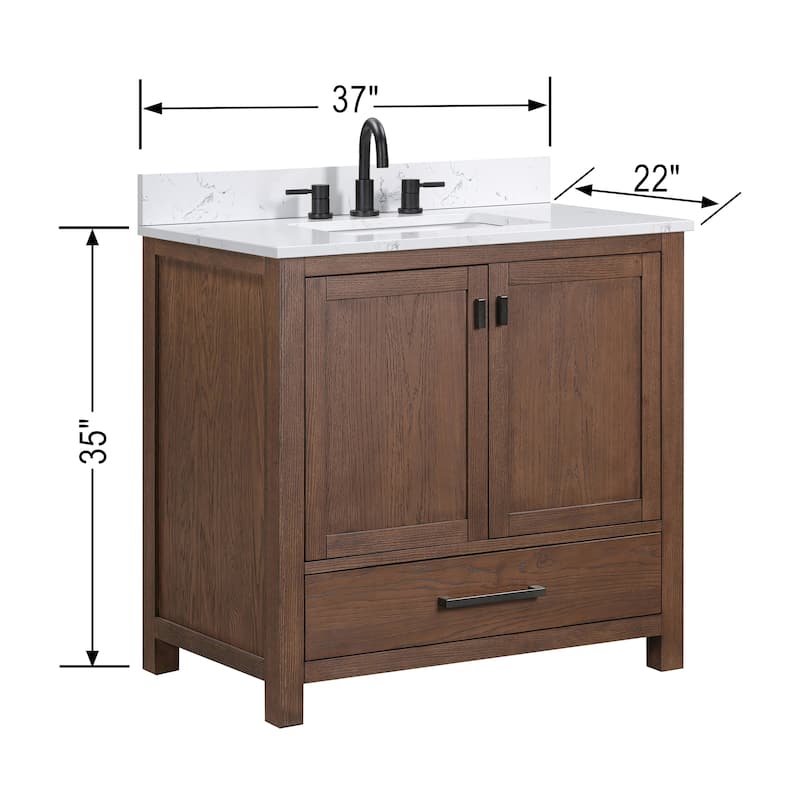 Avanity Modero 36 in. Single Sink Bathroom Vanity with Engineered Stone Top - 37"W x 22"D x 35"H