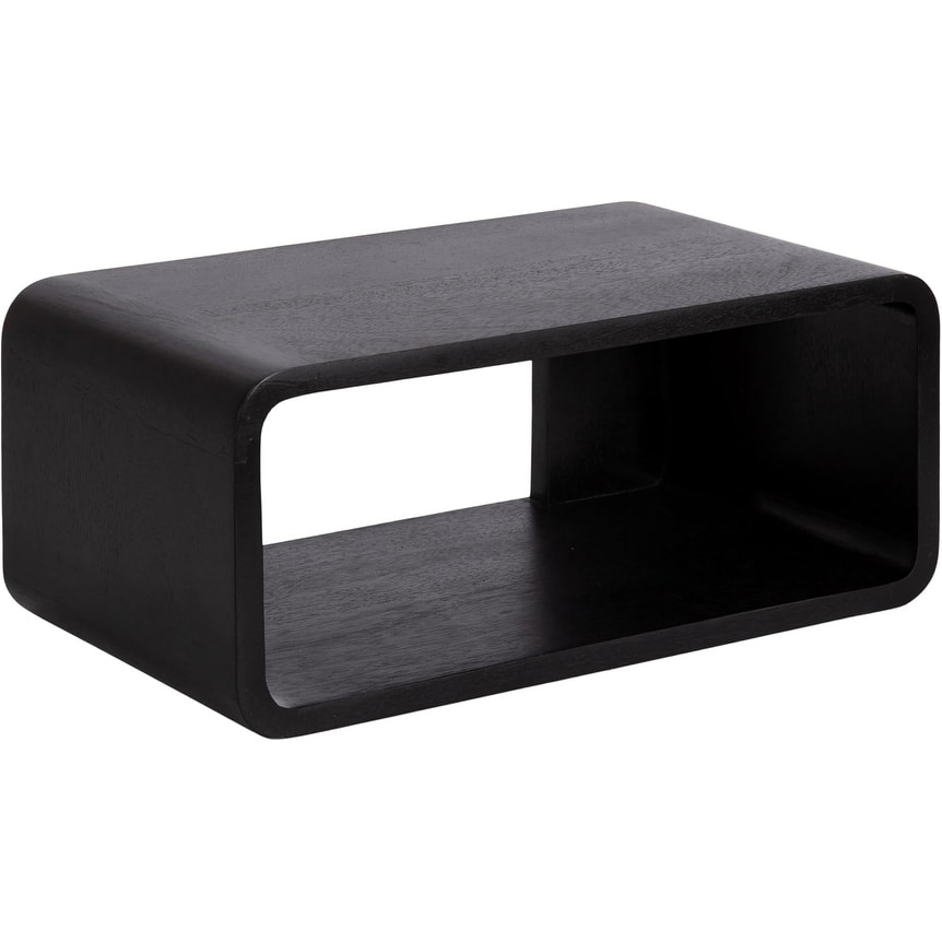 Modern Wood Floating Side Table, Black, Contemporary Nightstand for Bedroom, Living Room, or Bathroom