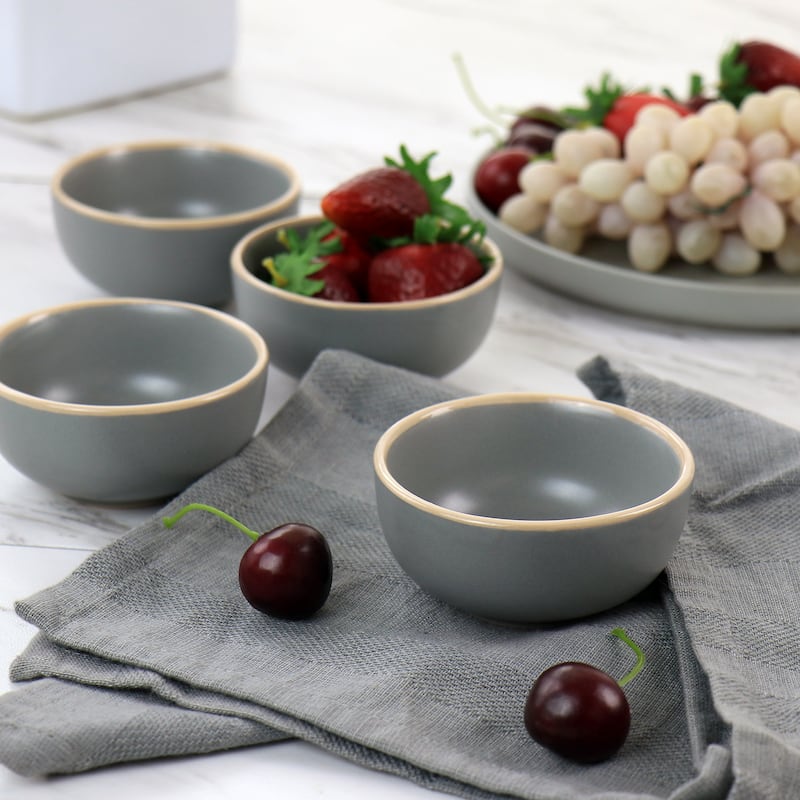 Garforth 4 Piece 3.5 Inch Fruit Bowl Set in Gray