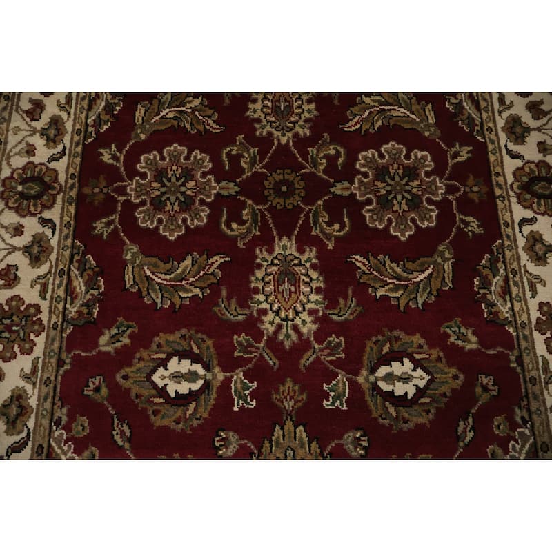 Hand Knotted Oriental 100% Wool Carpet Traditional Floral Red Agra Area Rug - 6' 1'' X 3' 10''