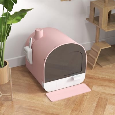 Fully Enclosed Cat Litter Box - 17" L x 17.25" W x 18.5" H