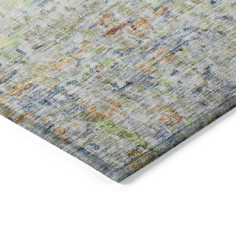 Machine Washable Indoor/ Outdoor Contemporary Solid Chantille Rug