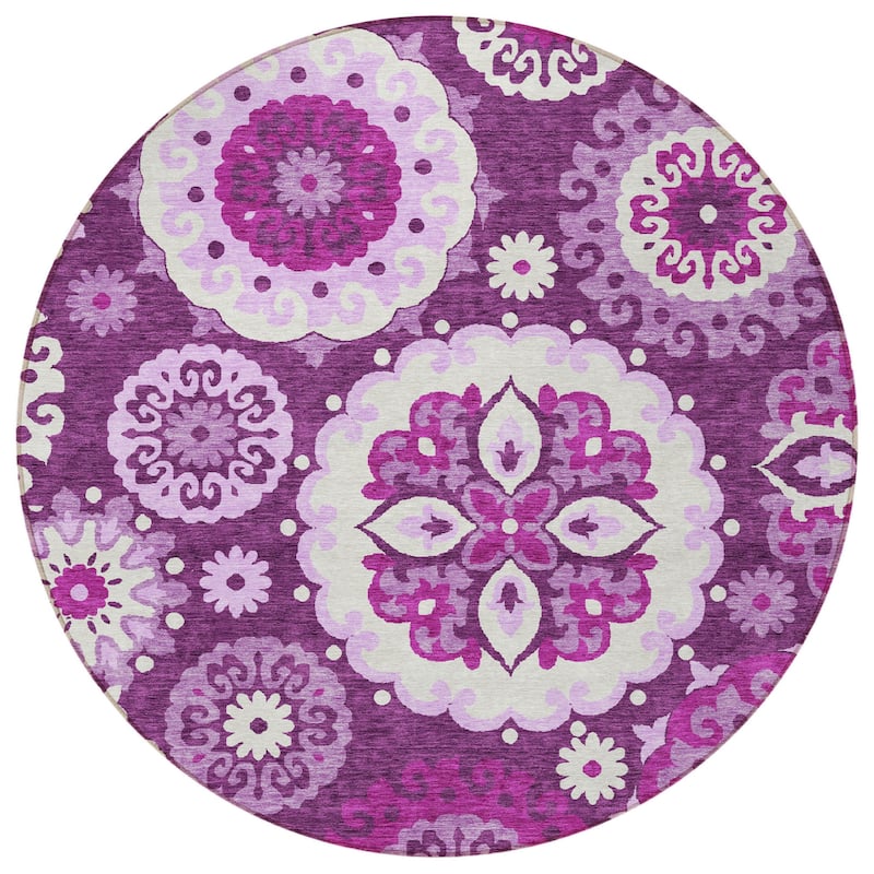 HomeRoots Floral Medallion Transitional Rectangle Outdoor Rug