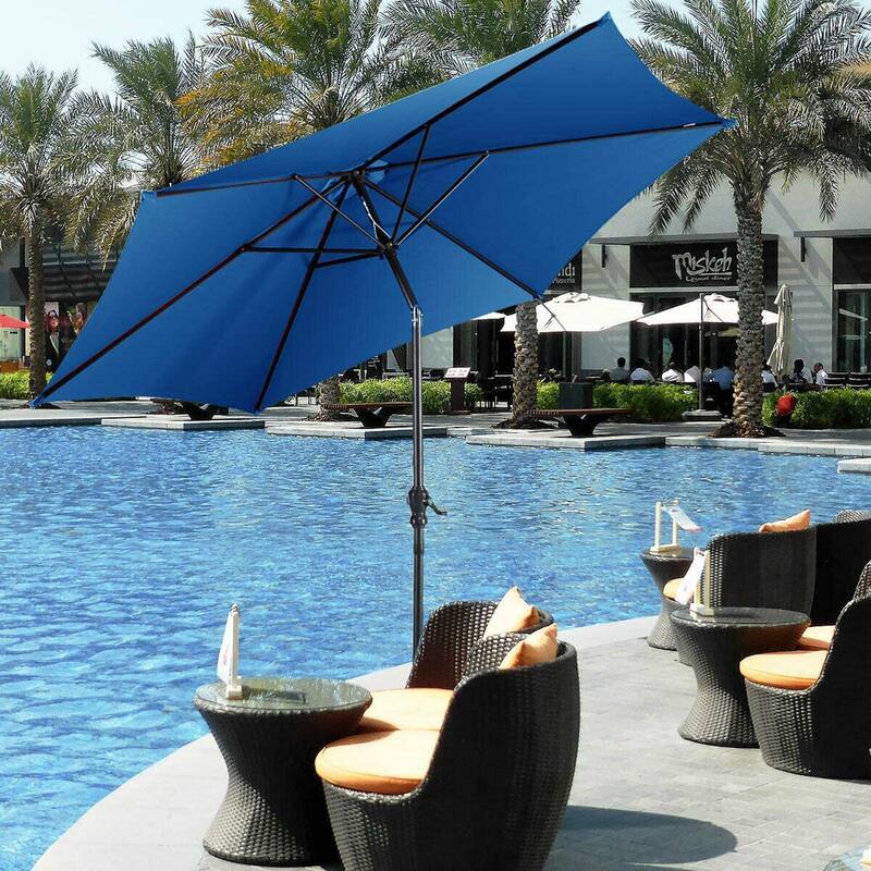Gymax 9 Ft Patio Table Market Umbrella Yard Outdoor w/ Heavy-duty