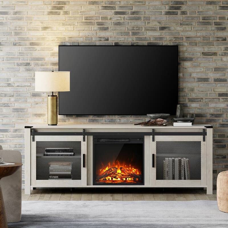 WAMPAT 36 inch 3 Sided Glass Electric Fireplace Insert，Black