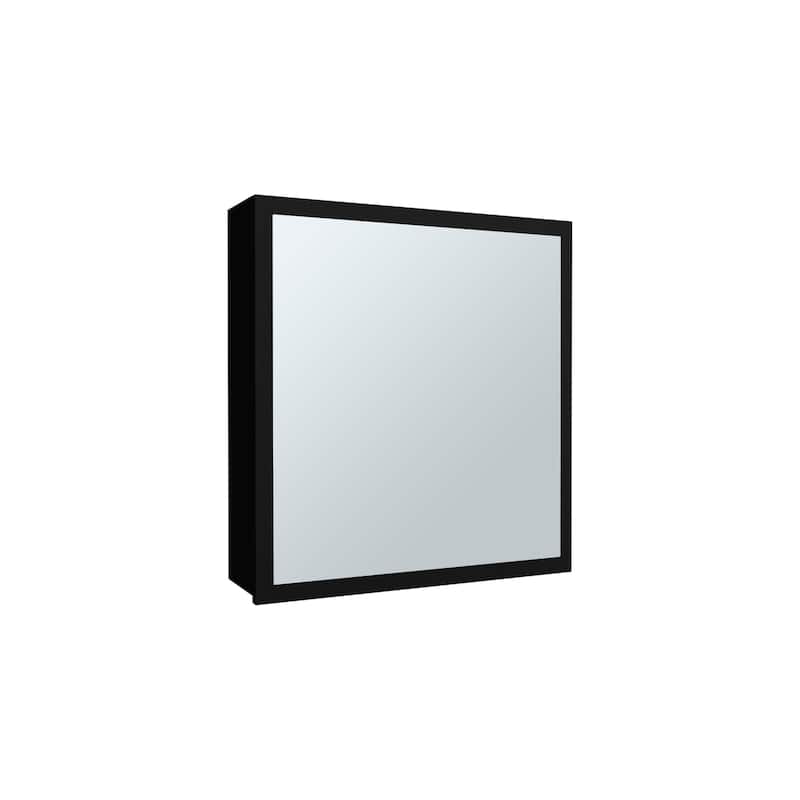 White Mirror Medicine Cabinet with 1 Door and 4 Adjustable Shelves for Bathroom or Kitchen, Towel Rack Included