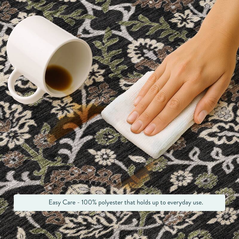 Machine Washable Indoor/ Outdoor Traditional Hartman Chantille Rug