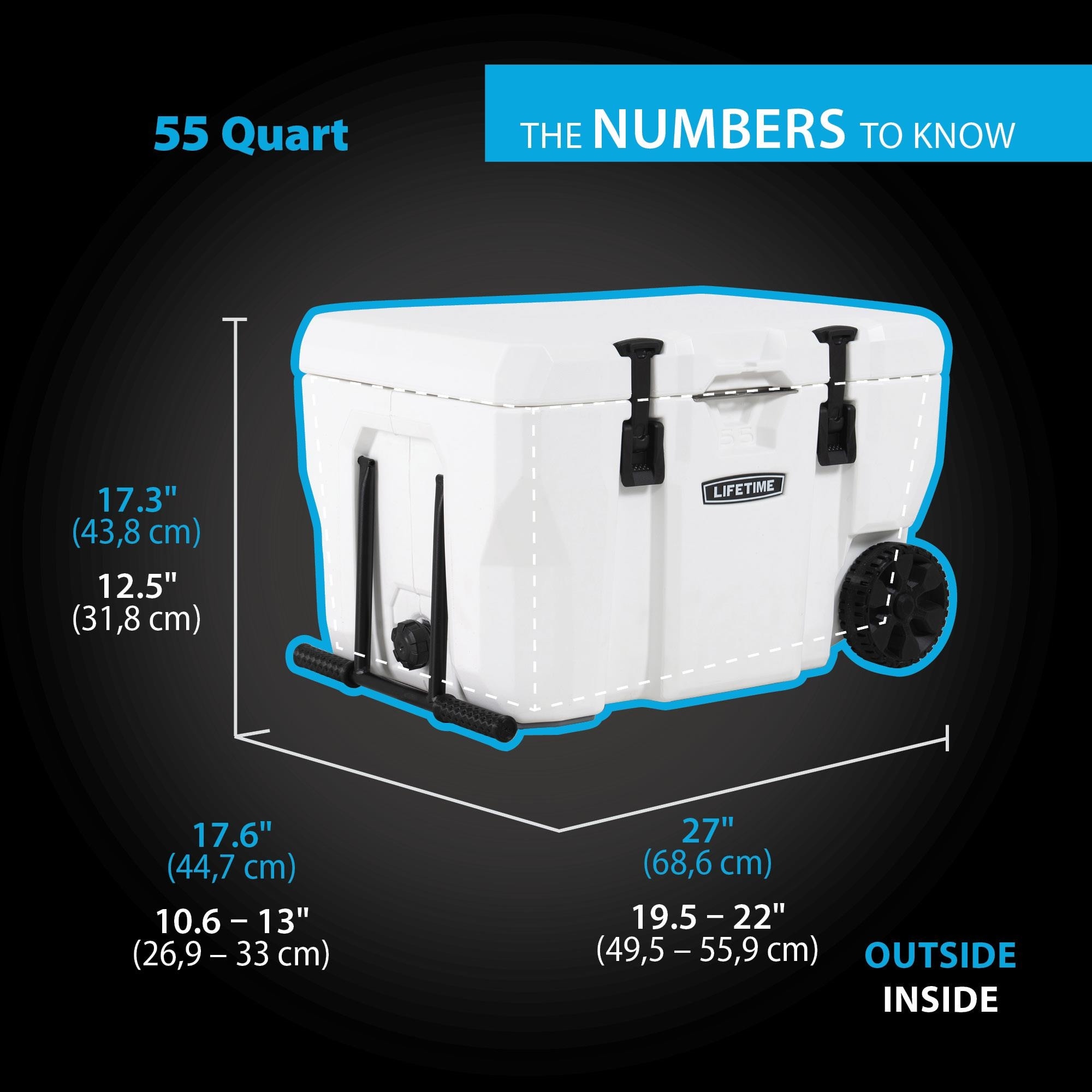 Lifetime 55 Quart High Performance Cooler with Wheels 55 Qt