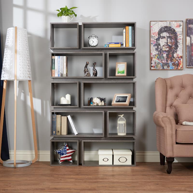 Furniture of America Niti Rustic Grey 10-shelf Open Bookcase / Room Divider