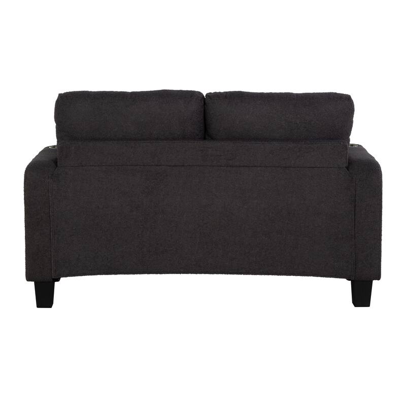Furniture of America Xenia Modern Boucle Loveseat with Cup Holders