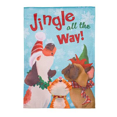 12.5 in. x 18 in. Jingle All the Way Suede Garden Flag - Multicolor - 12.5 in x 18 in