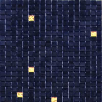 Apollo tile 12" x 12" Mingles Glossy Dark Blue Glass Tile (18.69 sq ft/case) - 20 Pack