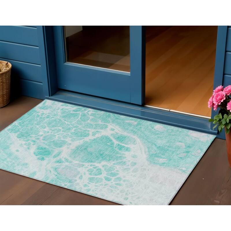 HomeRoots Nautical Transitional Rectangle Outdoor Rug - 3' x 5'