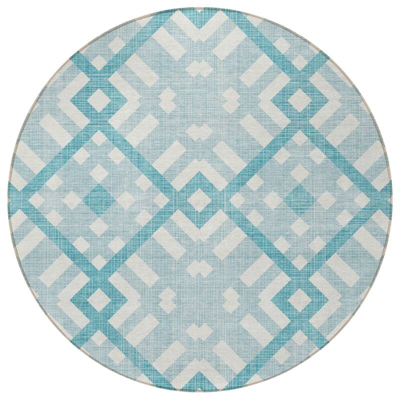 HomeRoots Geometric Transitional Rectangle Outdoor Rug