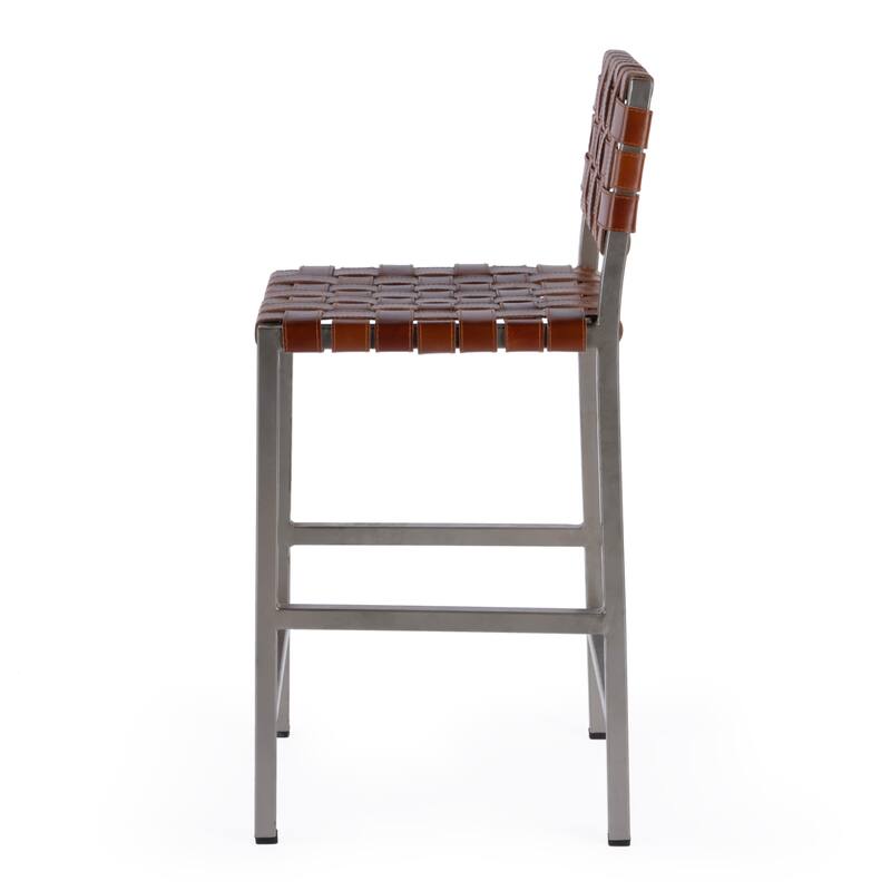 Bromley Iron and Leather 24.5" Counter Stool