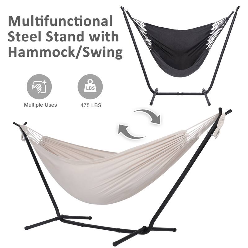 10.7 ft. 2-Person Brazilian-Style hammock with Stand - Convertible