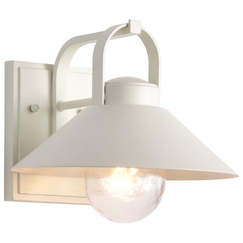 Ridge Medium Outdoor Lantern White Finish Clear Seeded Glass