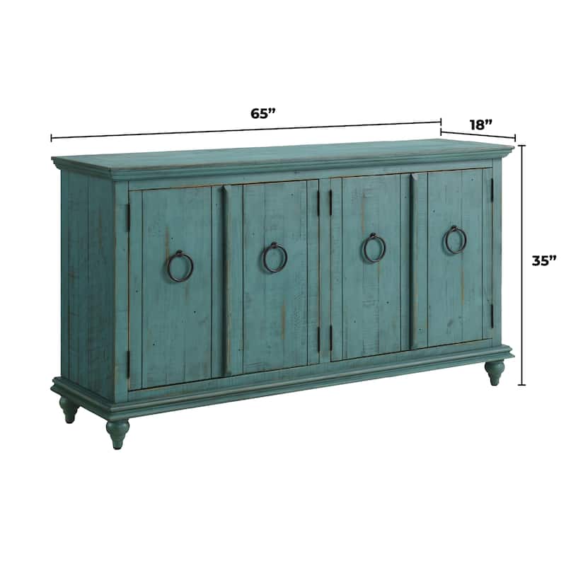 Garden District Solid Wood 65" TV Stand Console