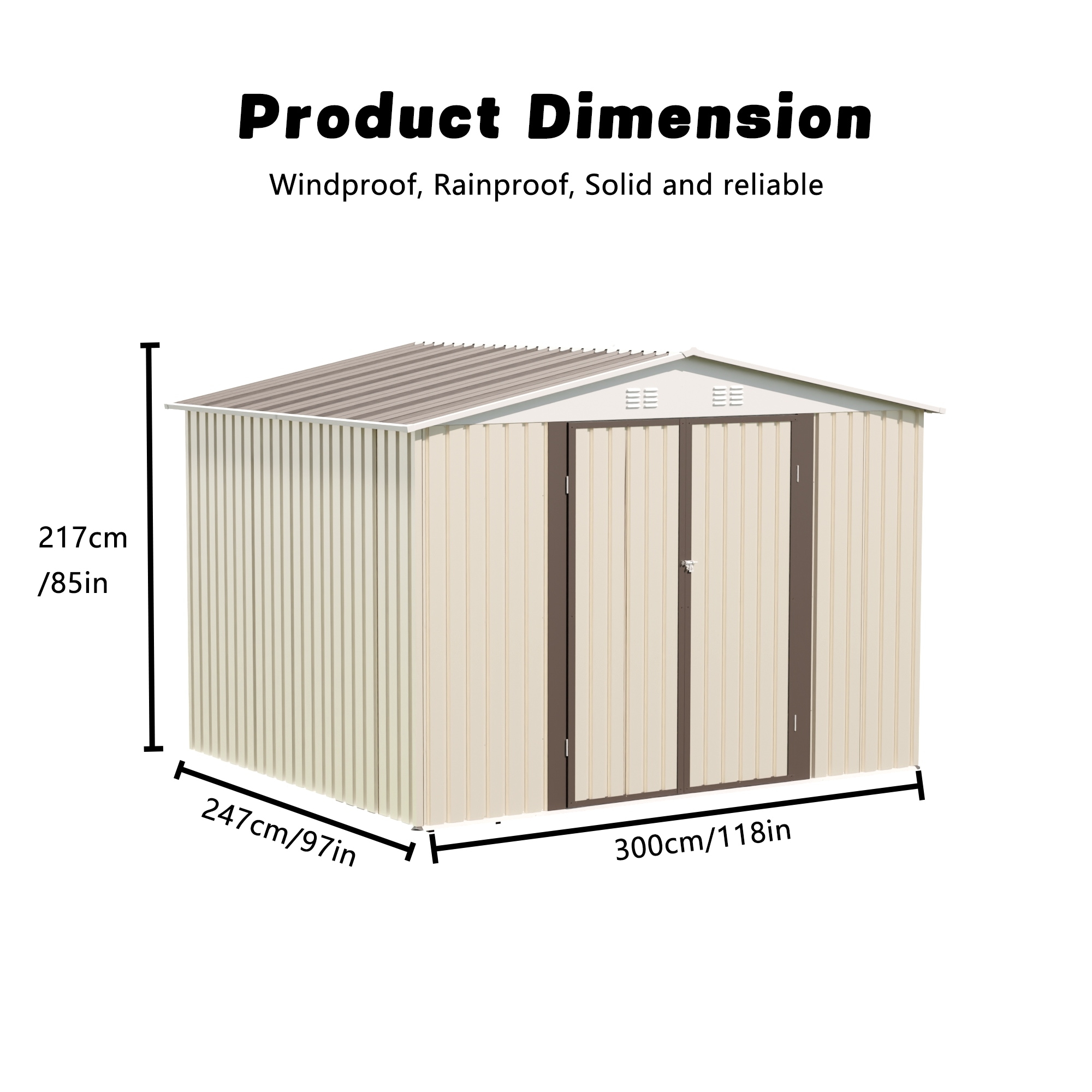 10x8 Feet White Color Outdoor Garden Shed - Overstock - 43802826