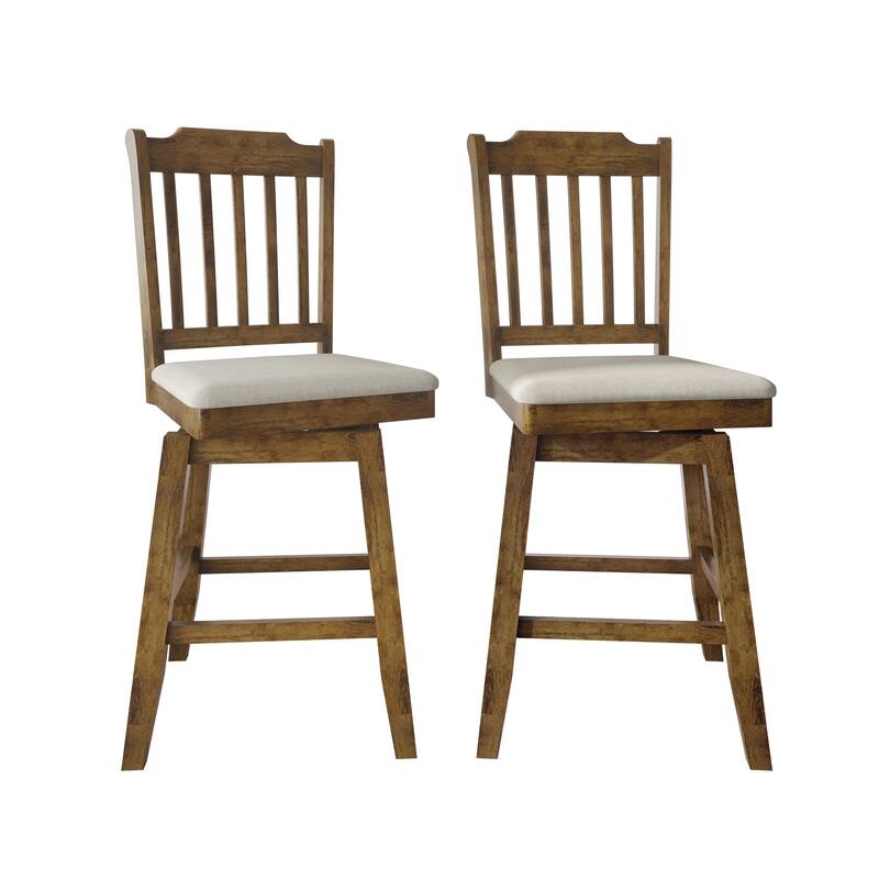 CraftPorch Classic Swivel Counter Chairs - Brown