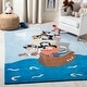 preview thumbnail 1 of 8, SAFAVIEH Handmade Kids Bengi Pirate Ship Polyester Rug 3' x 5' - Blue/Multi - Rectangle