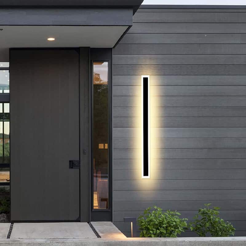 1-Light Modern Linear Strip Integrated LED IP65 Waterproof Indoor/ Outdoor Wall Light