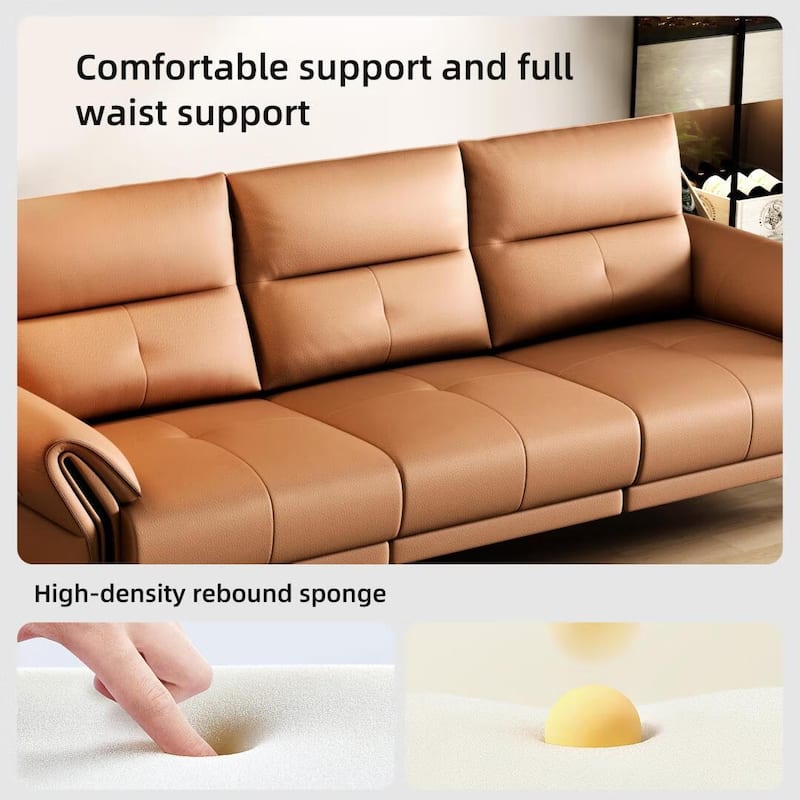 112.5'' Vegan Leather Power Reclining Sofa with USB Charging Port