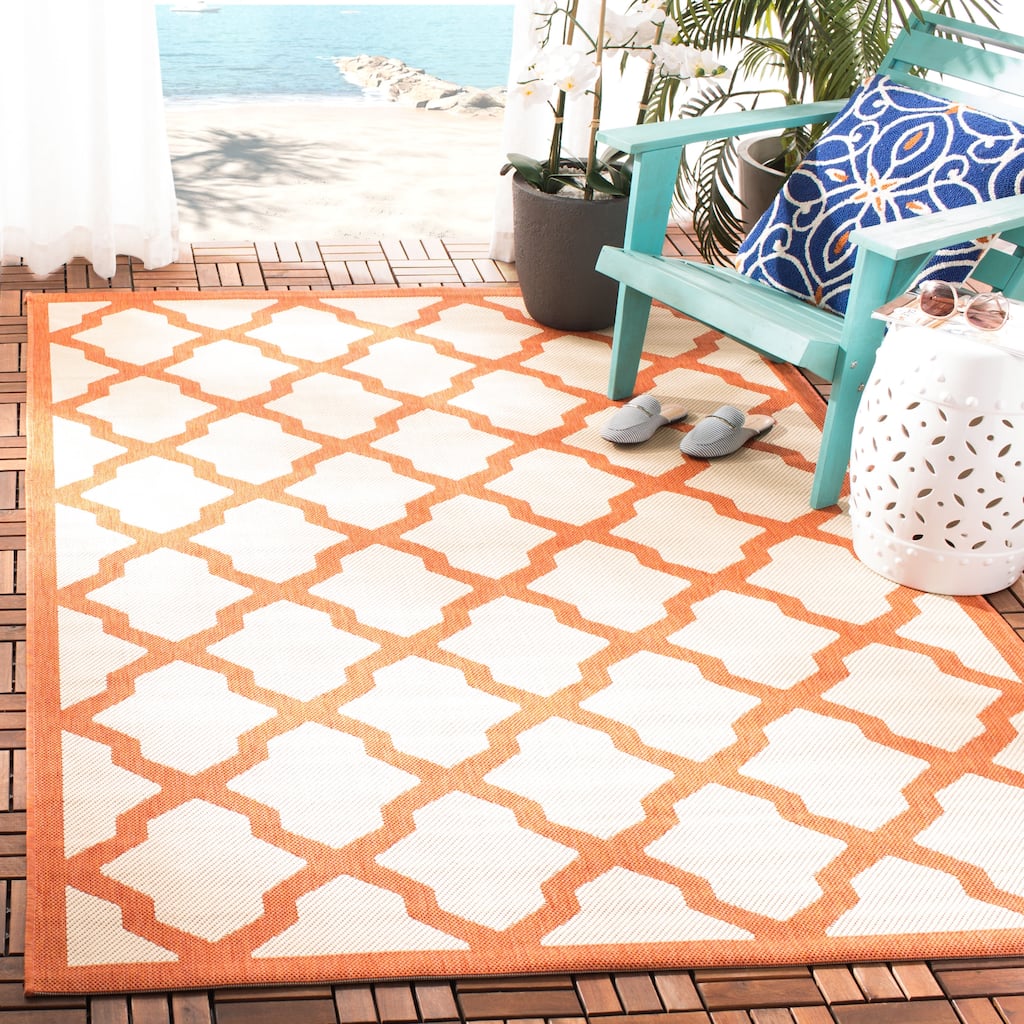 SAFAVIEH Courtyard Tuulikki Indoor /Outdoor Waterproof Trellis Patio Backyard Rug