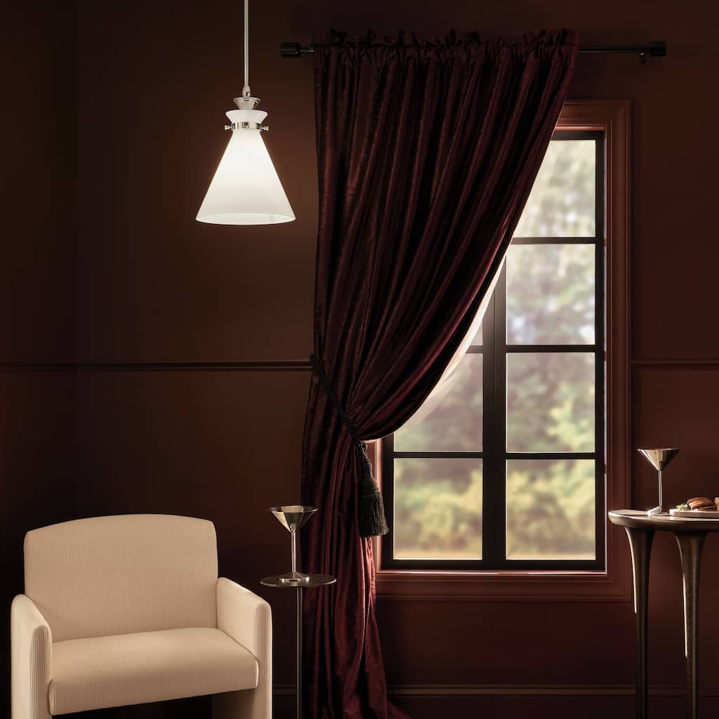 Kichler Lighting Laria 10.5 Inch 1 Light Pendant with Opal Glass in Polished Nickel