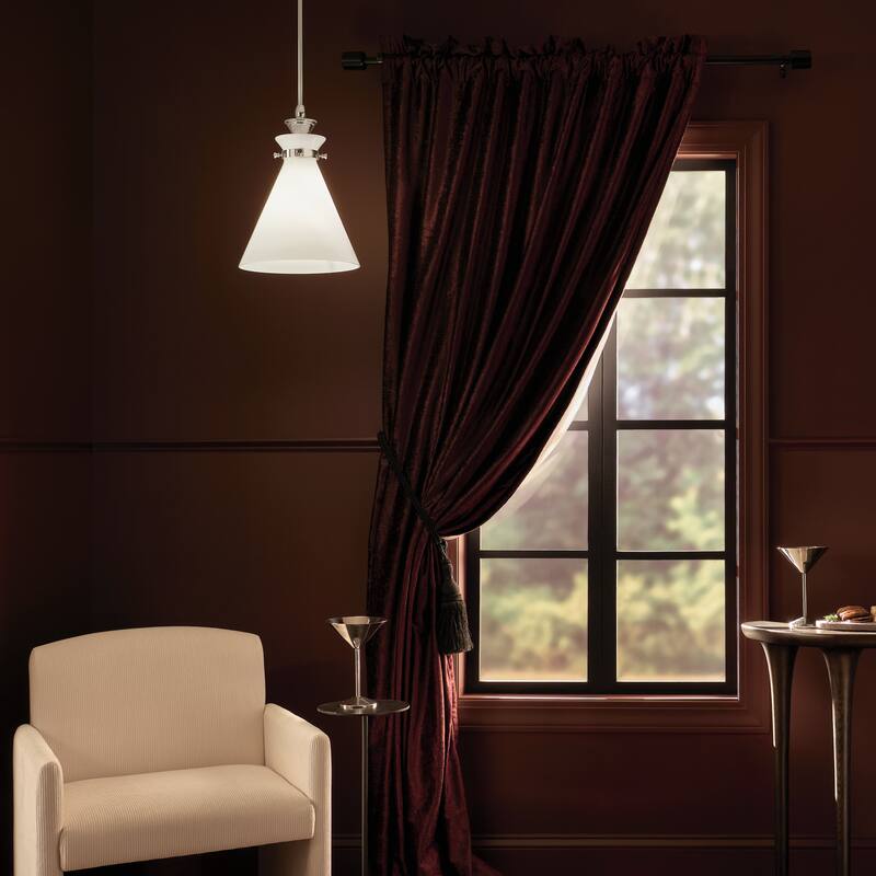 Kichler Lighting Laria 10.5 Inch 1 Light Pendant with Opal Glass in Polished Nickel