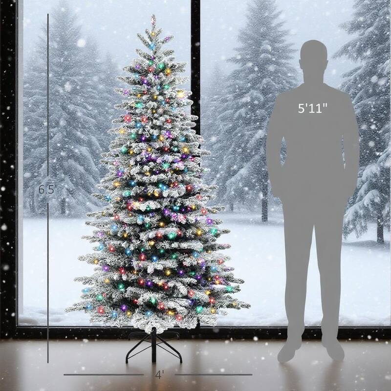 Snow Flocked Artificial Christmas Tree - Festive Snowy Finish - Green