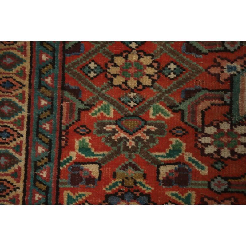 Hand Knotted Oriental 100% Wool Carpet Traditional Medallion Oranges & Rust Tabriz Area Rug - 5' 9'' X 2' 10''