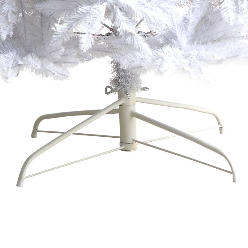 11' Slim White Artificial Christmas Tree with 950 Warm White LED Lights and 2836 Bendable Branches
