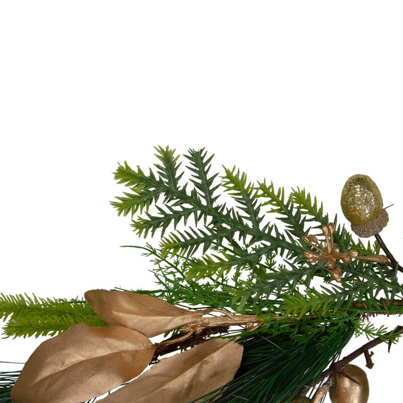 5' Leaves Berry and Cedar Glittered Dusted Artificial Christmas Garland - Unlit