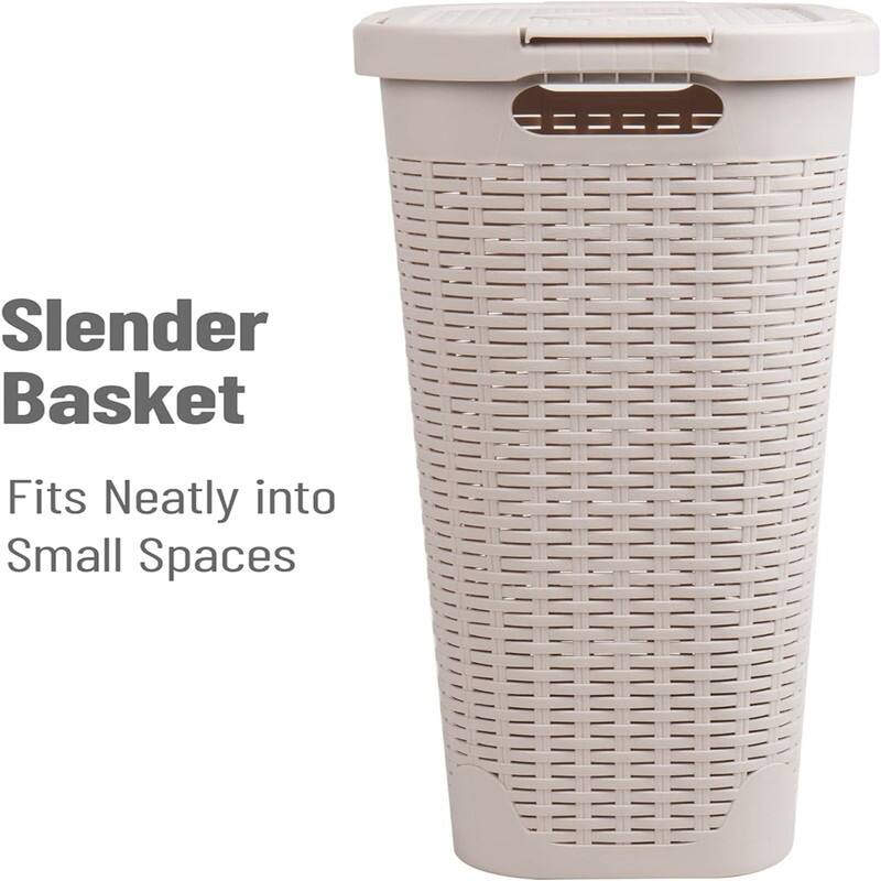 40L Slim Laundry Hamper Clothes Basket - 18"L x 10.4"W x 23.5"H