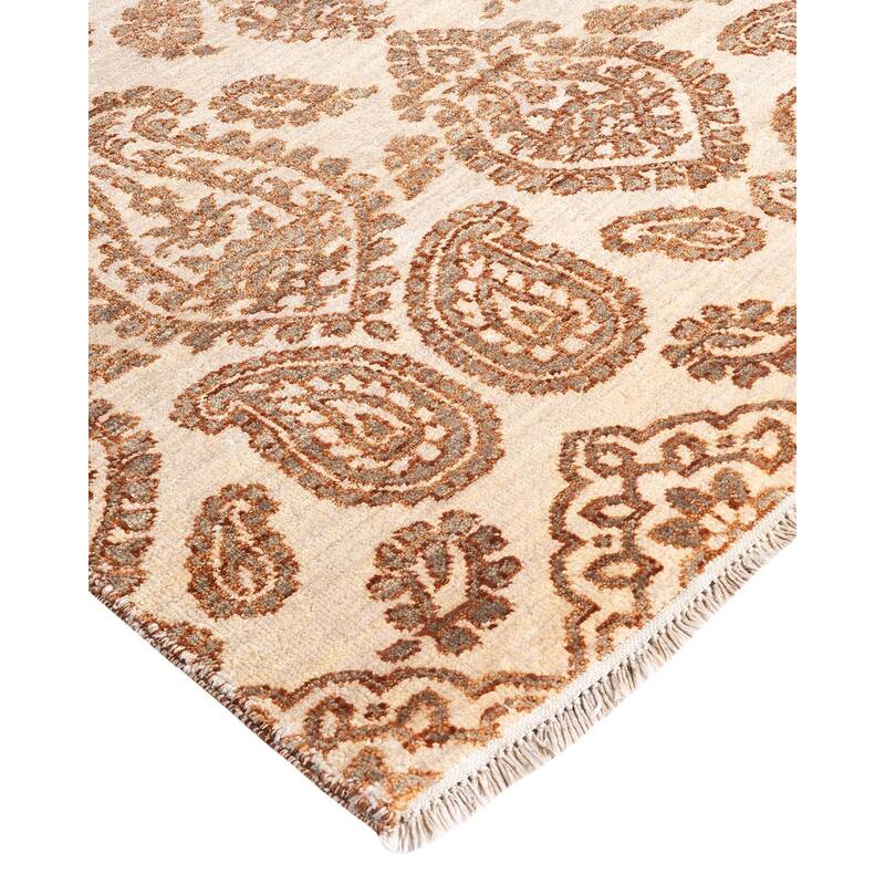 Ikat One-of-a-Kind Hand-Knotted Area Rug - Beige, 8' 3" x 10' 4" - 8' 3" x 10' 4"